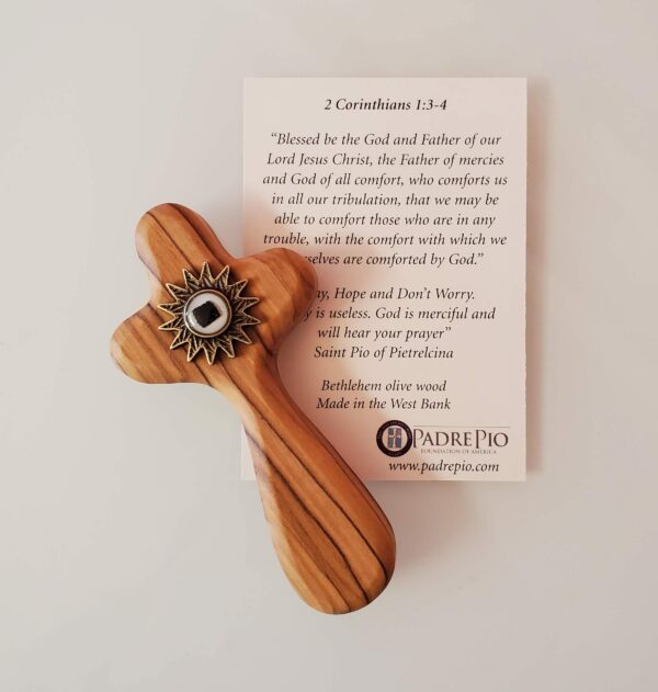 Comfort Cross with Relic of Padre Pio and Jesus - Image 4