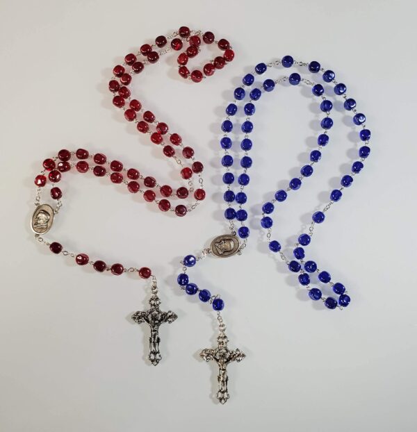 Glass Ruby Padre Pio Relic Rosary - Image 8