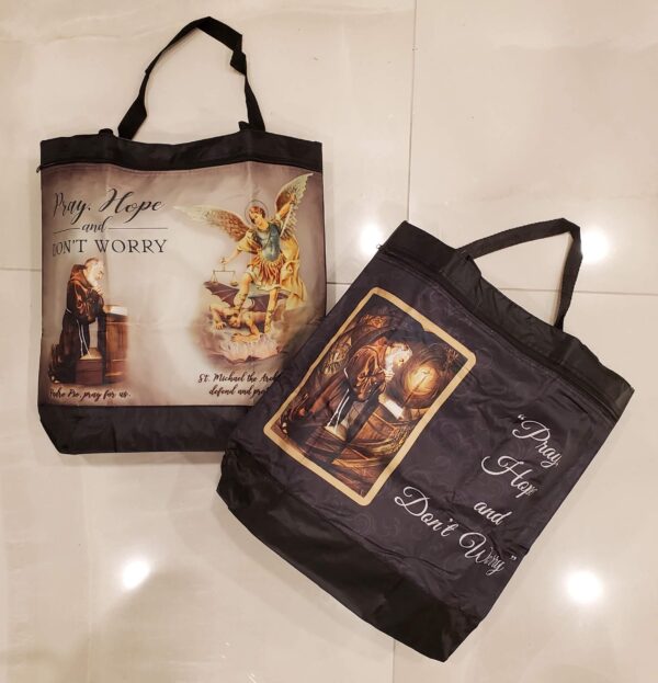 Padre Pio Zippered Tote Bag - Image 3
