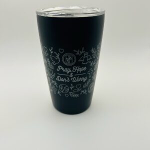 Pray, Hope and Don't Worry Black Tumbler Mug