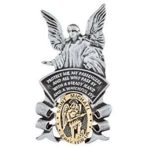 Saint Michael and Guardian Angel Visor Clip