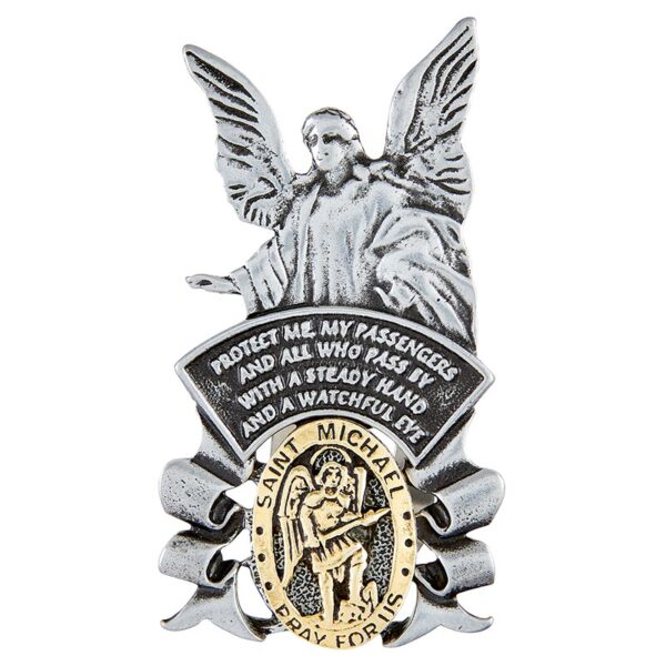 Saint Michael and Guardian Angel Visor Clip