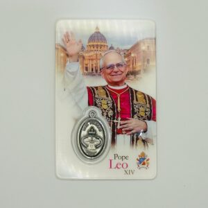 Pope Leo XIV Holy Card With Medal