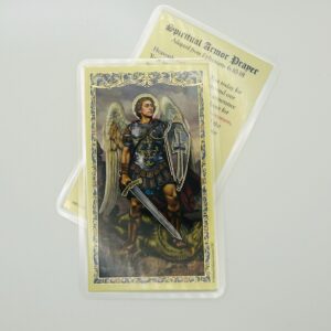 St. Michael Spiritual Armor Laminated Holy Card