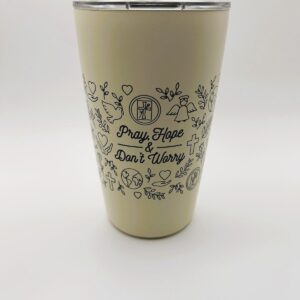 Pray, Hope and Don't Worry White Tumbler Mug