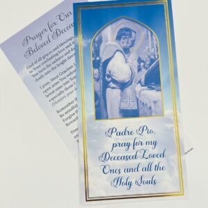 New! Padre Pio Prayer for Our Beloved Deceased Prayer Card
