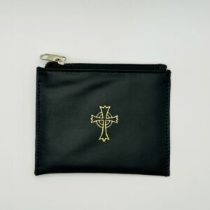 Black Leather Rosary Case