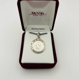 St. Pio Sterling Silver Medal Necklace
