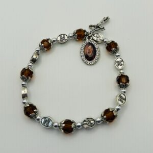 Saint Pio Crystal Medal Bracelet