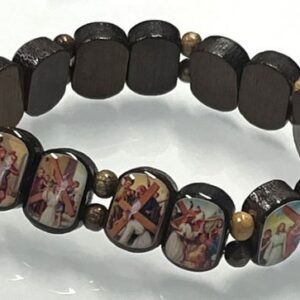 Stations of the Cross Wood Bracelet